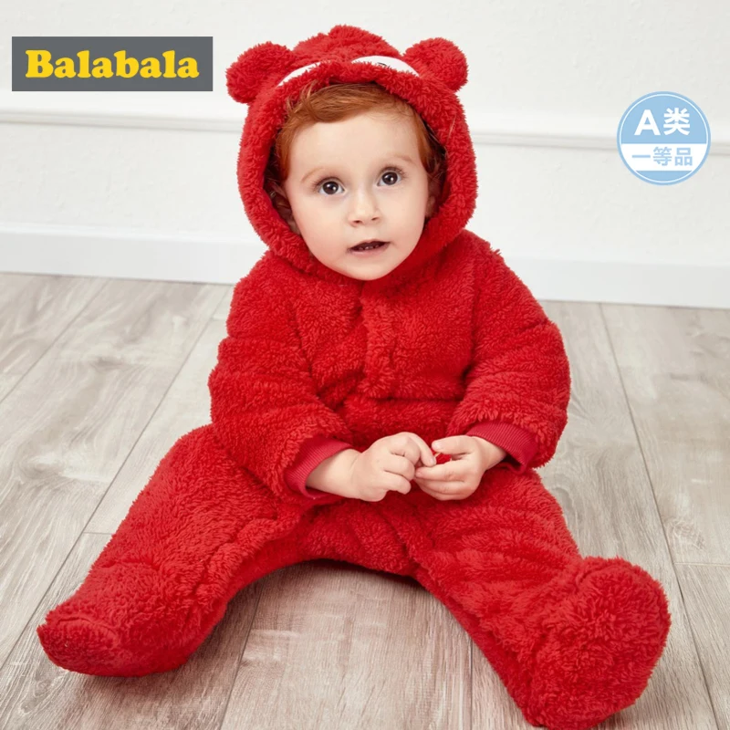 Balabala/флисовый комбинезон для маленьких мальчиков и девочек с капюшоном 100% хлопок