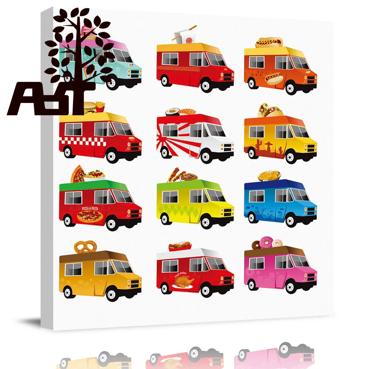 ArtStore пищевой грузовик масляной живописи День Рождения наклейки на стену готовы к