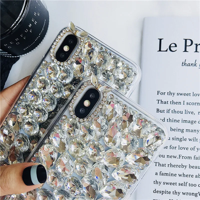 Bling прекрасные хрустальные бриллианты Стразы 3D камни чехол для телефона чехол для iphone 7/7 Plus/6/6 S для samsung Galaxy S5 6 7 edge