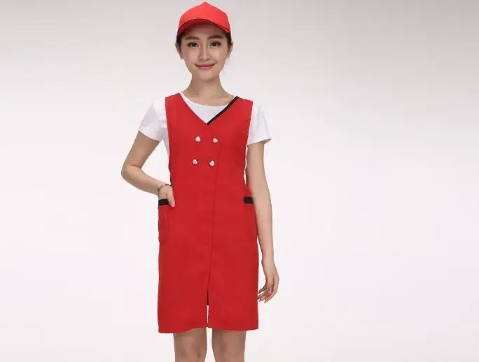 Фартук для салона красоты магазин детских товаров черный двубортный комбинезон