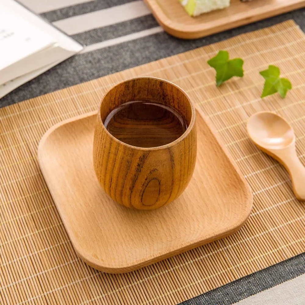 Простая тарелка из Букового дерева фруктовая десертная для торта хлебная