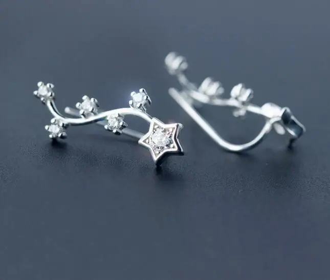 Реальный. Серьги подвески из серебра 925 пробы с фианитом|hook wrench|hook indianhook |