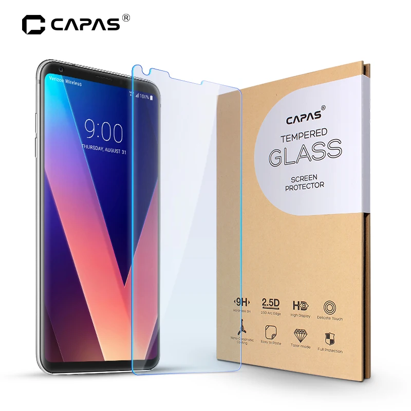 Защита для экрана LG V30 закаленное стекло прозрачная защита телефона с твердостью