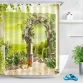 Аллея в старом Италия Town европейском стиле для душа шторы живописный ковры и