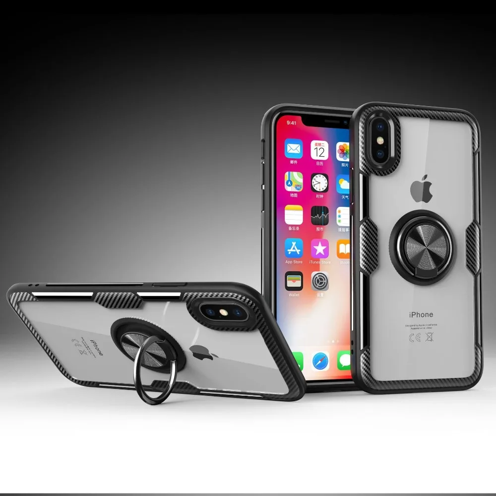 Case For Huawei Mate 20X 20 Pro 20Lite Cover Transparent Car Absorption Stand Holder Mate10 9 Honor10 7X P20 Lite |