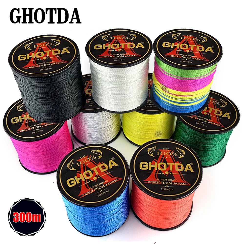 300 м бренд GHOTDA Япония Multifilament PE плетеная леска 10 фунтов до 80 фунтов