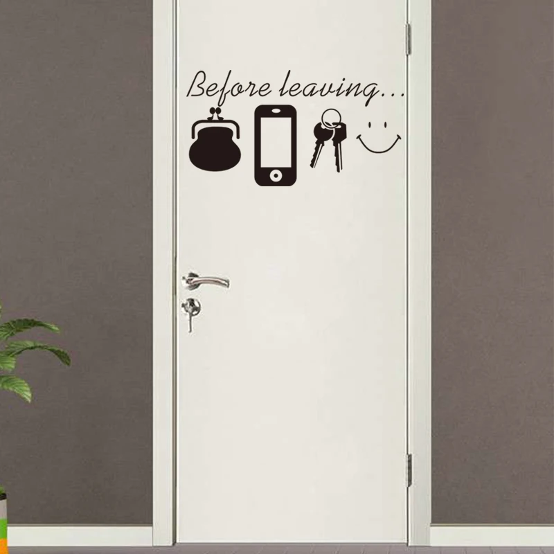 Перед тем как оставить напоминание виниловые с цитатами не забудьте о двери