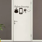 Перед тем, как оставить напоминание виниловые, с цитатами не забудьте о двери, настенная наклейка, наклейка для кухни, гостиной, домашний декор, ежедневный плакат, настенная роспись