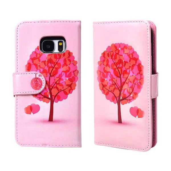 Чехол для телефона из искусственной кожи с рисунком розового дерева держателем