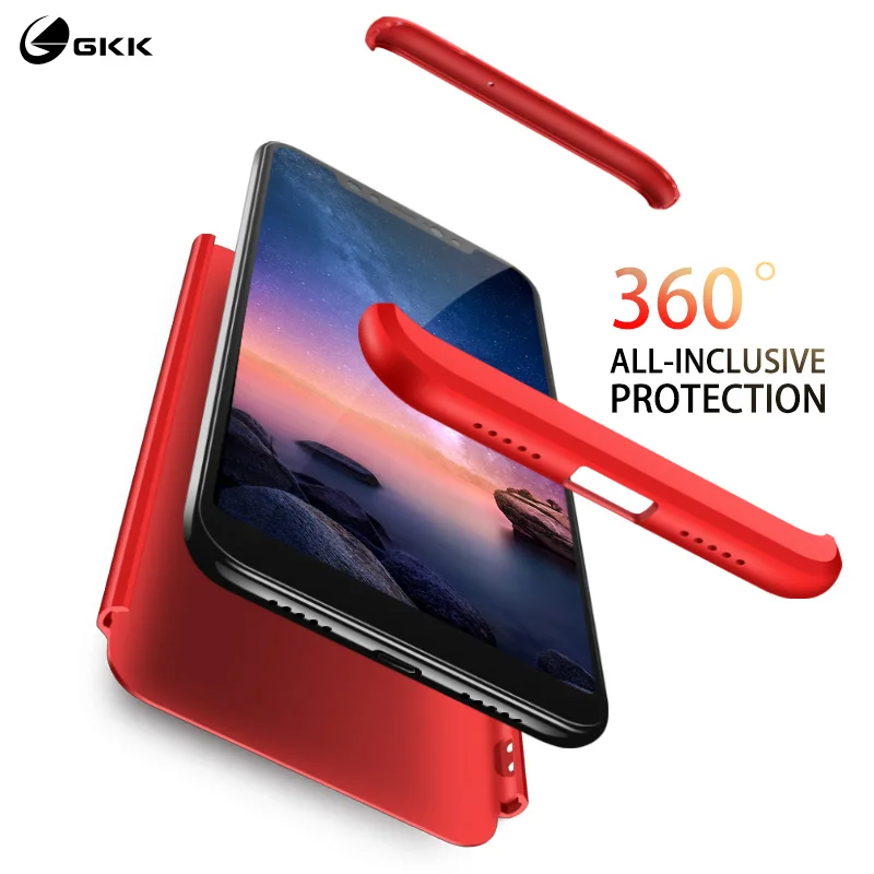 Оригинальный чехол GKK для Xiaomi Redmi Note 6 7 8 Pro полный защитный 3 в 1 жесткий матовый note