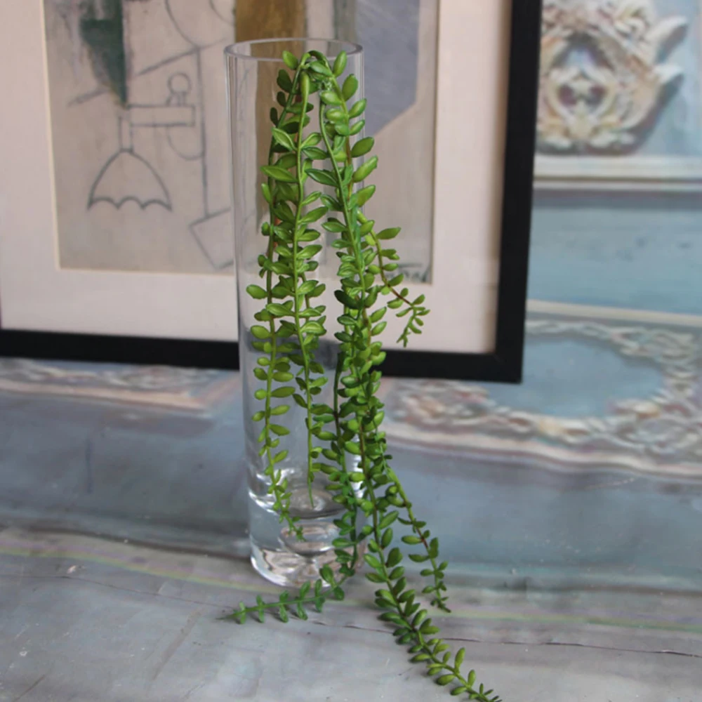 Artificial Succulents Pearls Fleshy Green Vine Flowers Hanging Rattan Wall Garden Decoration Flower Lover Tears Succulent Plants | Дом и сад