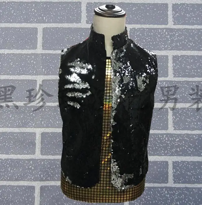 Индивидуальный модный жилет с пайетками мужской одежда Camiseta Tirantes певец