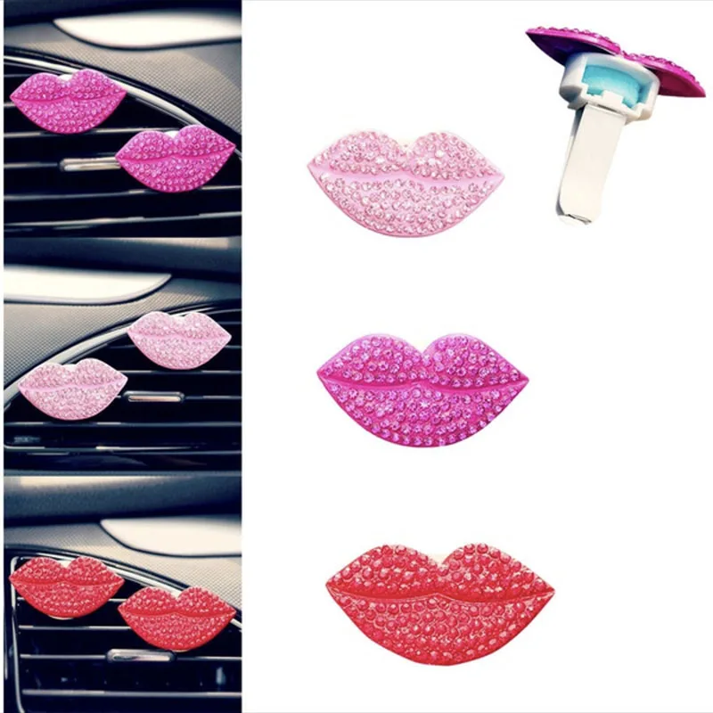 Car-styling Bling sexy lips car air outlet fragrant perfume clip freshener diffuser gift flavoring in the for ford kia | Автомобили и