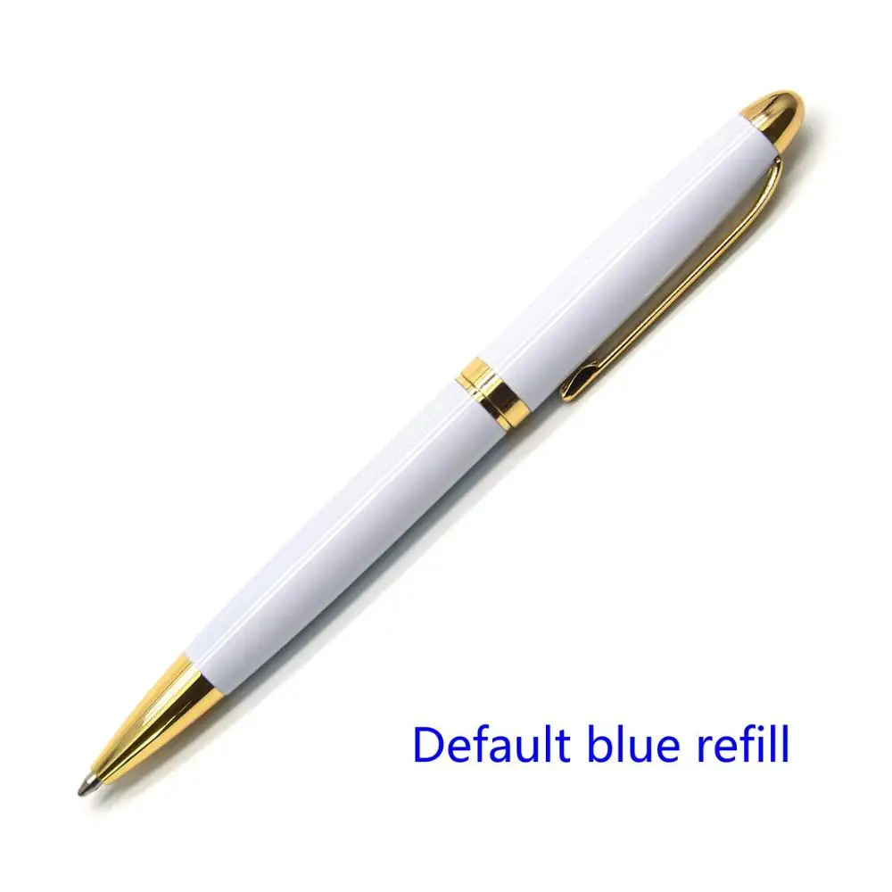 White - Blue ink Guoyi A100 Роман металлическая шариковая ручка учебный офис школьные канцелярские принадлежности роскошные подарочные ручки и отель для деловых подписей ручка - Цвет: White - Blue ink