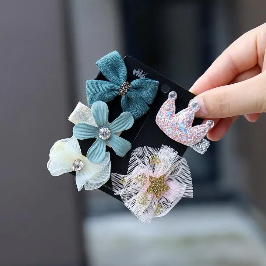 5/6pcs/set various anima flowr love Hair clips for girls hair bows Hairpin Headdress 22 colors Children hiar Accessories | Аксессуары