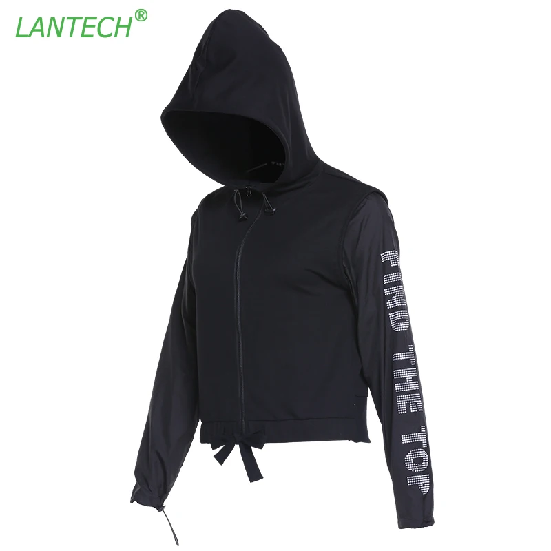 LANTECH женский свитер с капюшоном для бега занятий йогой спортивной одежды