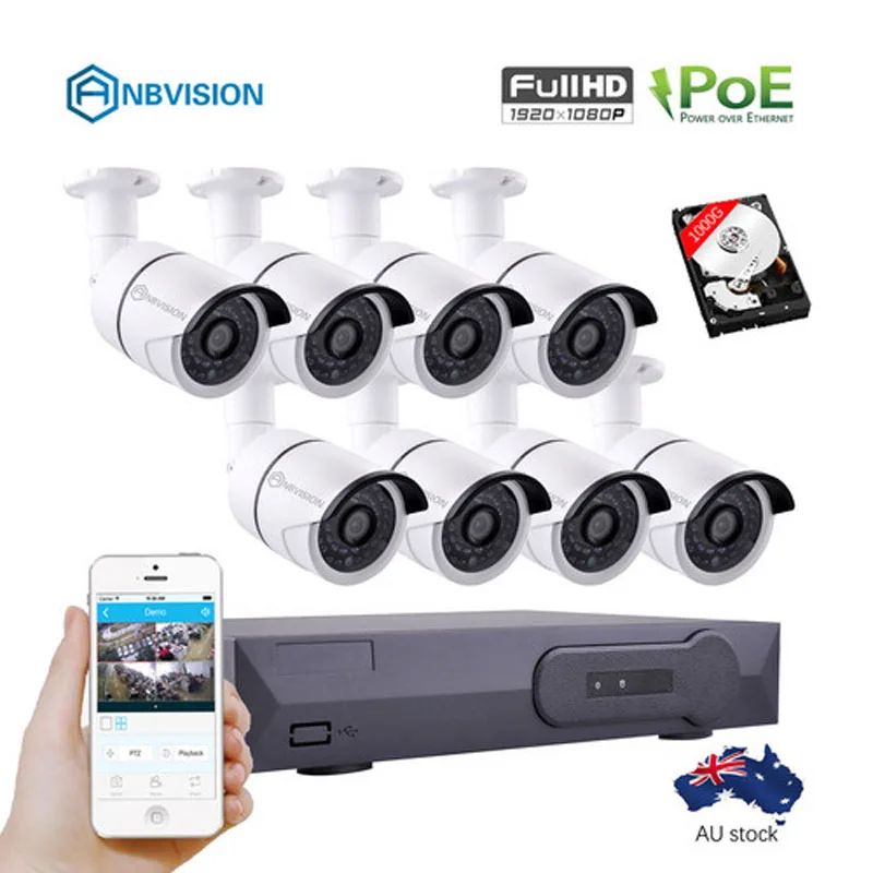 Eyessys 8/4 канал PoE Комплект видеонаблюдения Системы Камера 1080 P CCTV 8/4/6 шт 2.0MP IP пуля