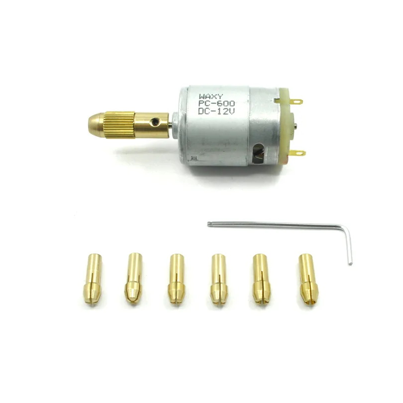 Mini DC 12V Electric Hand Drill Motor PCB Press Drilling Compact Set 0.5-3mm Twist Bits | Инструменты