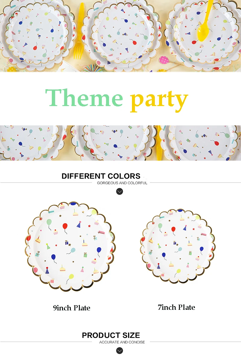 Cartoon Disposable Tableware Party Supplies Paper Plate Kids Birthday Party Decorations Festival Tableware Supplies