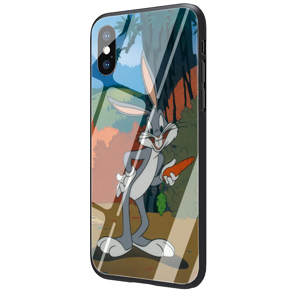 Чехол из закаленного стекла с мультяшными багами Банни для iphone 5 5s 6 6s Plus 7 8 Plus X XR XS 11 Pro Max - Цвет: G4