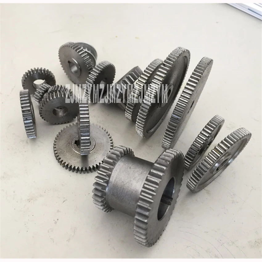 

17 pcs / set 0618 mini lathe gear, metal gear cutting machine, lathe tools ,carbon steel spur gear external hard tooth surface