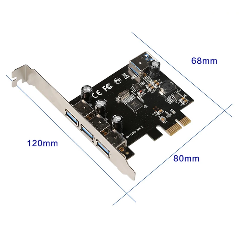 4 порта USB 3 0 Супер скоростная PCI E PCIe Express карта расширения для рабочего стола R179