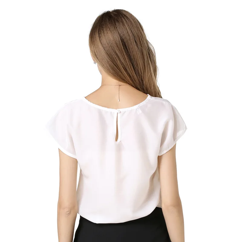 Блузка женская с круглым вырезом модный пикантный топ свободного покроя для