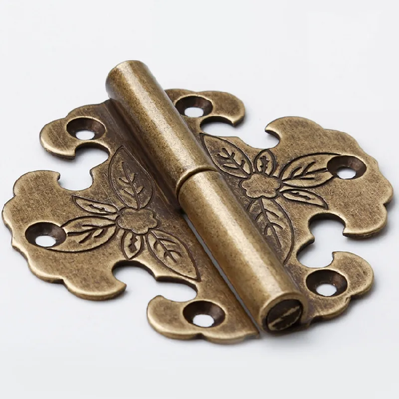 Съемный винтажный Бронзовый шарнир для ювелирных коробок деревянная кухонная