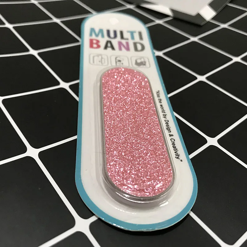 Pink Glitter Держатель для кольца на палец, держатель для мобильного телефона, держатель для кольца с блестками, универсальный зажим для телефона, подарок, Телескопическая Подставка, наклейка на заднюю панель Gife - Цвет: Pink Glitter