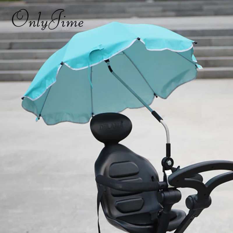 Детская коляска зонтик Свободный поворот серебряное покрытие УФ Защита от