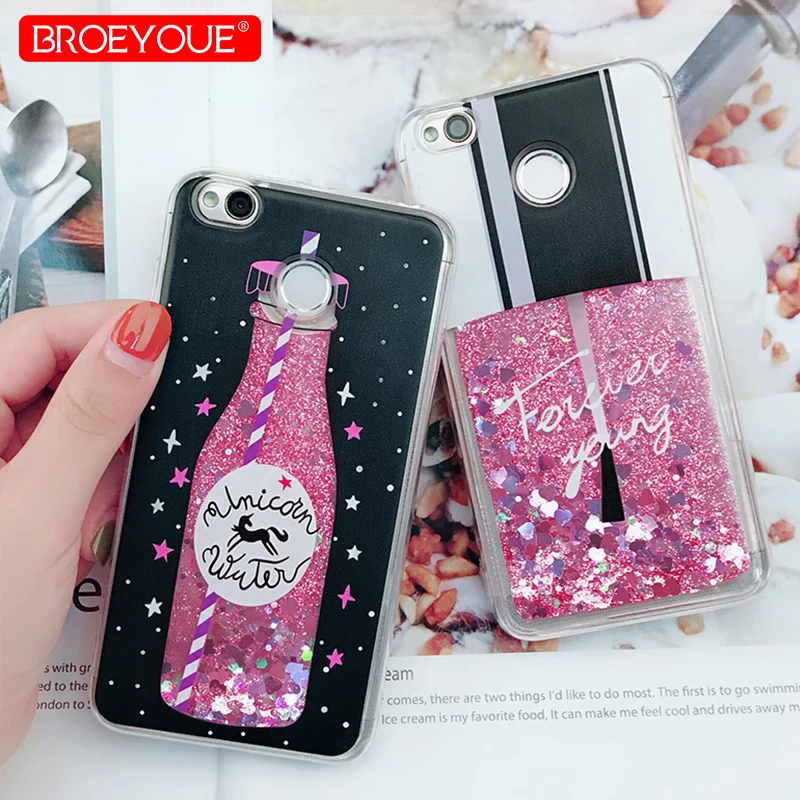 Case For Xiaomi Redmi 5 Plus S2 Note 4X 4A 5A Pro 6X Quicksand Liquid Glitter Dynamic Soft TPU Cover |