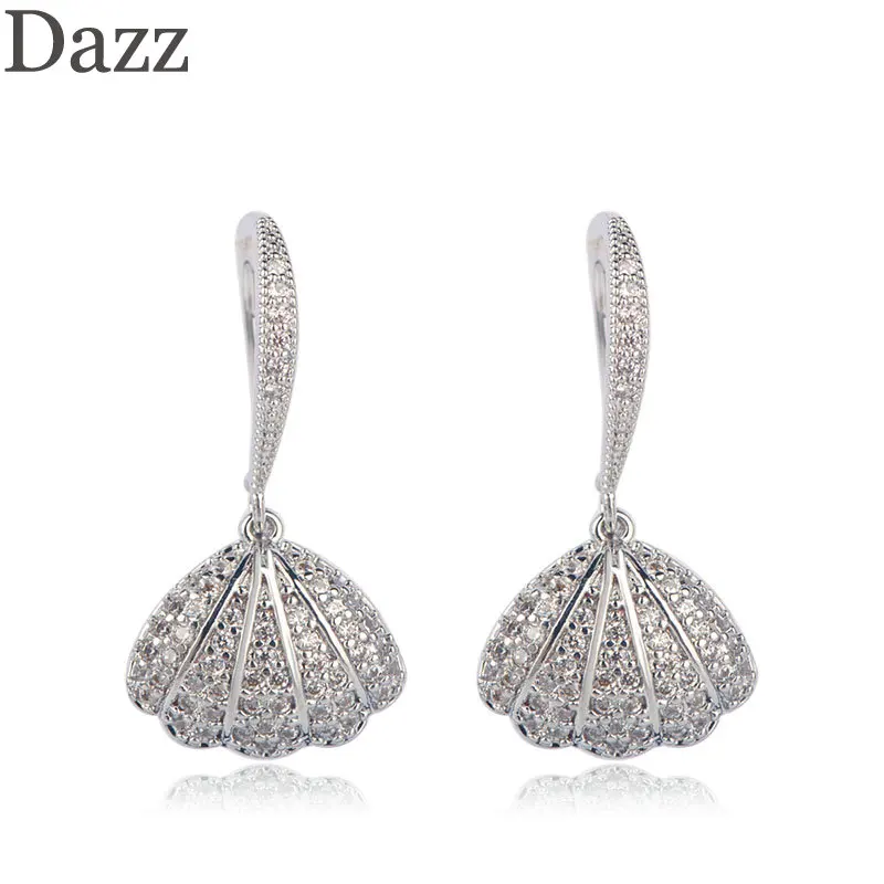 Dazz модные маленькие серьги элегантный стиль в форме ракушки Нежный кулон медный