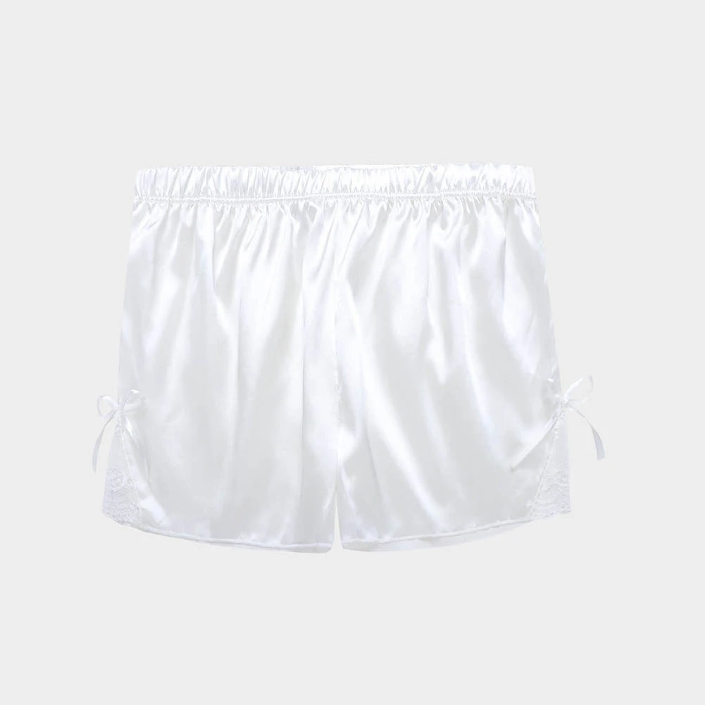 Sleepwear-White DANALA шелковые атласные пижамы для женщин летние пижамы кружевная Пижама женские штаны для отдыха домашняя одежда - Цвет: Sleepwear-White