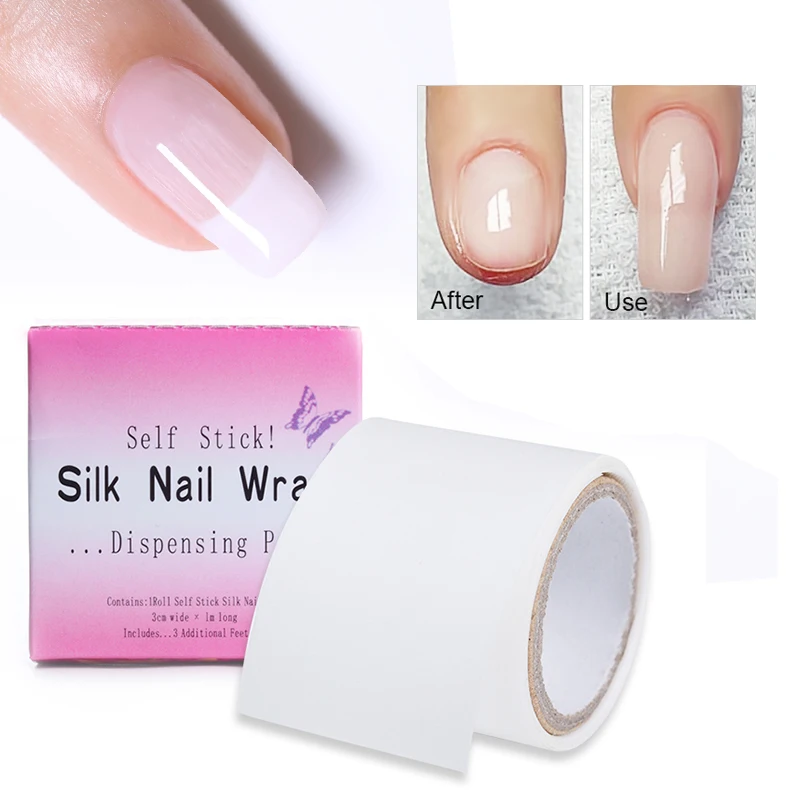 

Nail Wraps Reinforce Fiberglass Adhesive Silk White UV Gel Acrylic Nail Protector Building Extension Form Nail Art Tools