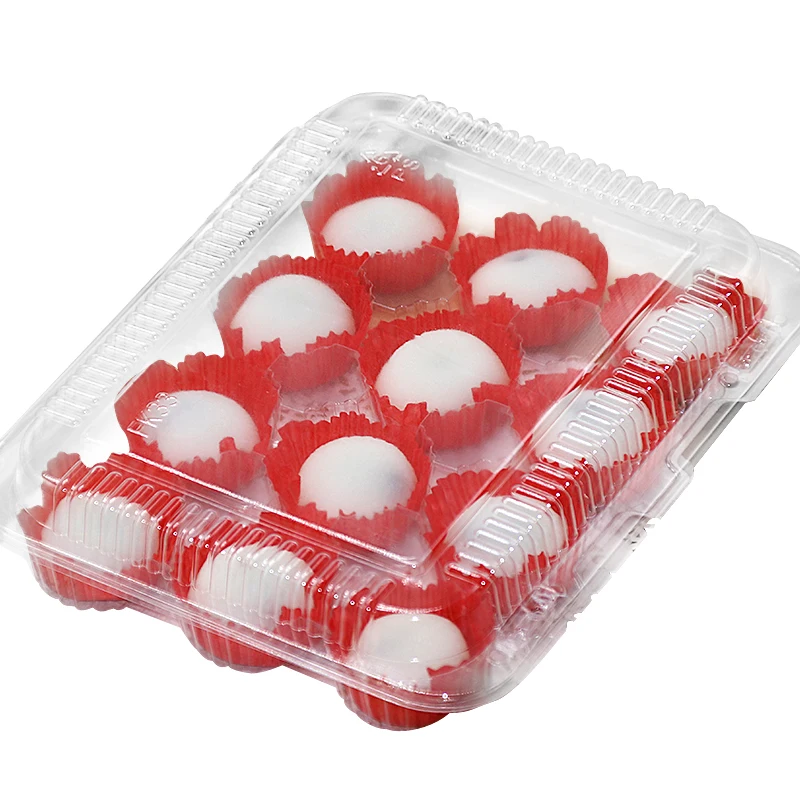 

50 комплектов, прозрачные пластиковые чехлы для кексов, маффинов, пекарни, кондитерских изделий, лунный держатель для торта, чашка для торта, упаковочные коробки для печенья 12, мини-переноска для тортов