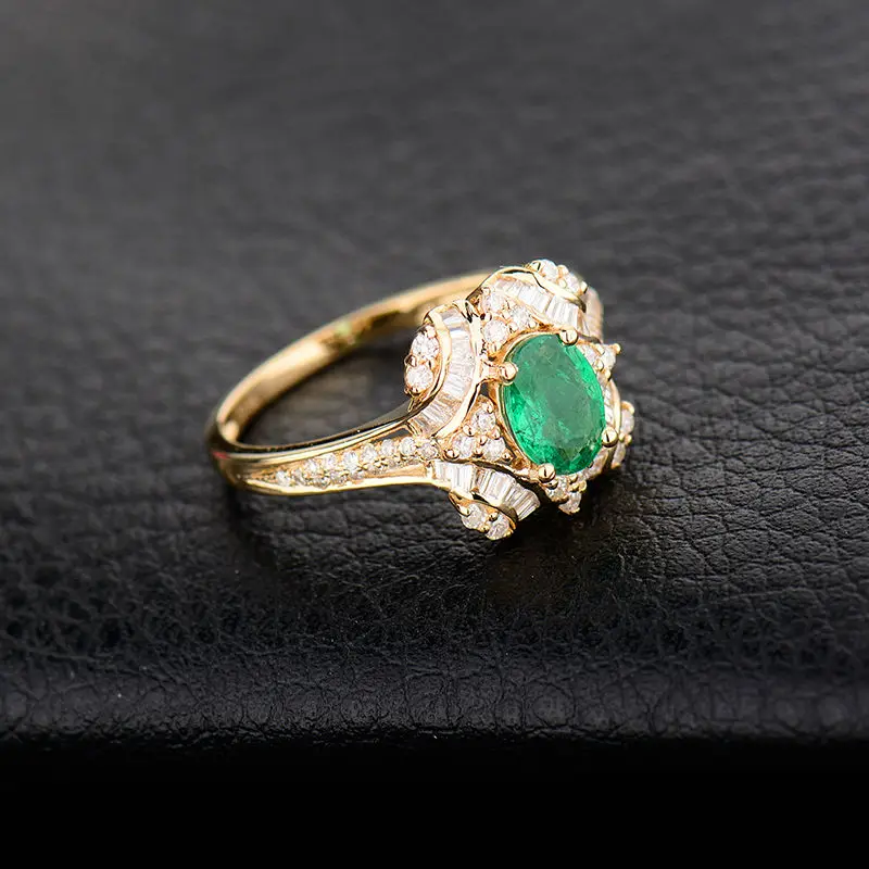 Женское кольцо из желтого золота с овальным камнем 0 59 карата|gemstone jewelry|yellow gold