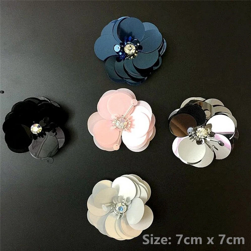 10 шт. бренд Maxisin большой размер блестки цветы патчи для одежды обувь ПРИШИТАЯ