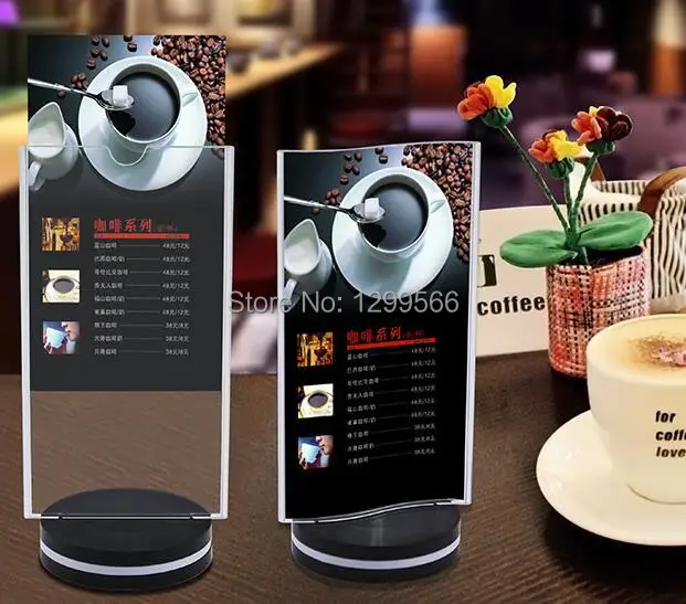 Модный Вращающийся акриловый выставочный стенд карта меню ресторана рекламная