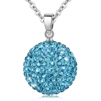 eudora 20 mm blue bell crystal ball pendant pregnancy ball necklace with black wax leather link chian harmony bola jewelry hb09
