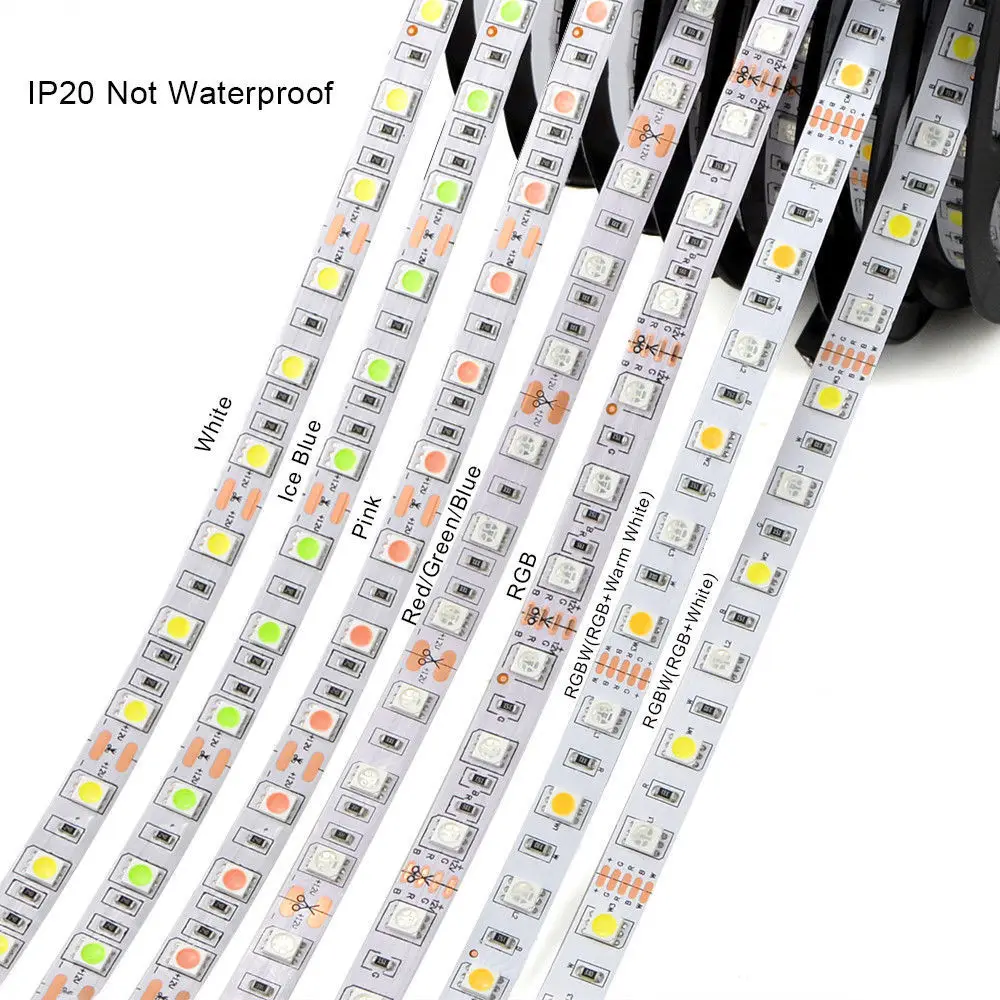 5050 Светодиодная лента 5 м 10 20 Водонепроницаемая 60 светодиодов/м м/рулон DC12V RGB RGBW
