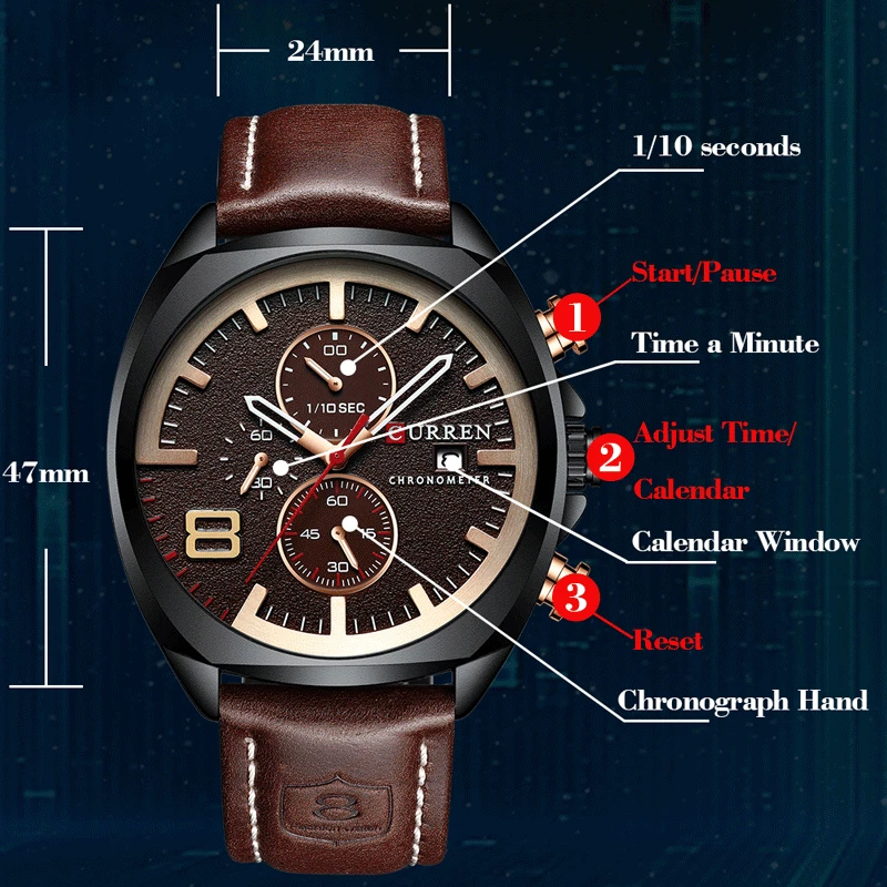 Мужские часы от ведущего бренда класса люкс Reloj CURREN мужские армейские военные
