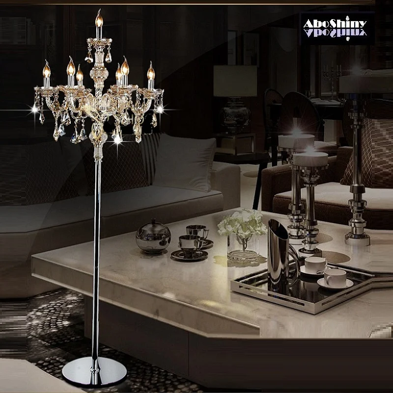 Fashion modern crystal Floor lamp living room lights bedroom lamps French Modern stand Lights Crystal Abajur cristal | Лампы и