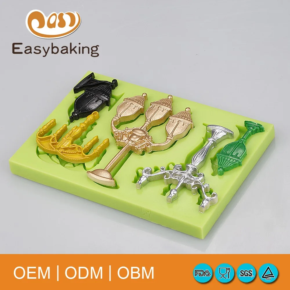 

Hot 5pc Lamps and lanterns shape silicone cake mold decorating chocolate mold Kitchen Baking Silicone Decoration Cake Tool