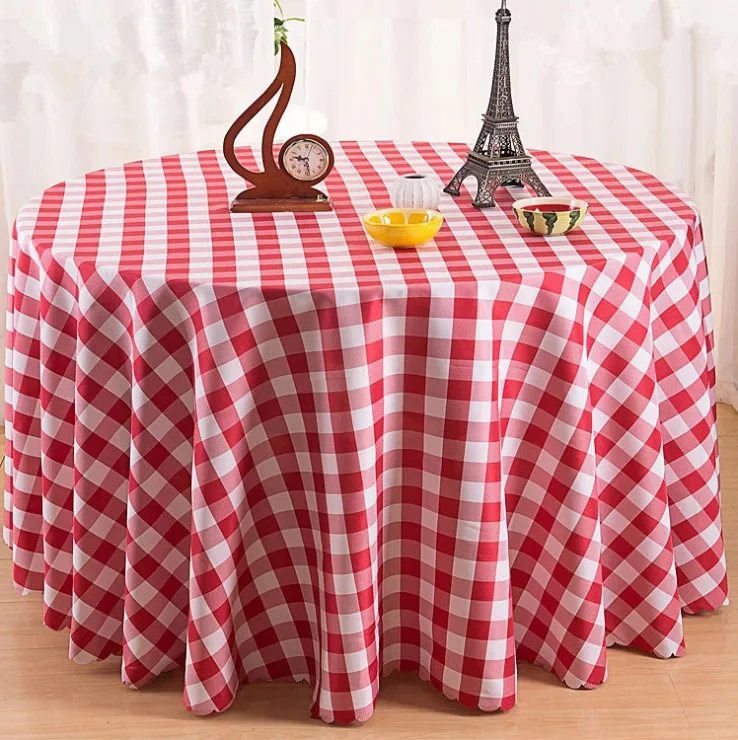 

Many sizes European Round Polyester 10pcs Grid christmas tablecloth home FREE SHIPPING Marious