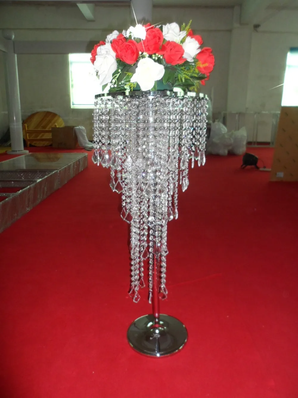 

Free shipping Acrylic Crystal Wedding Centerpiece / crystal candlestick 80cm Tall *30cm Diameter 5-Tier Wedding Decor road leads