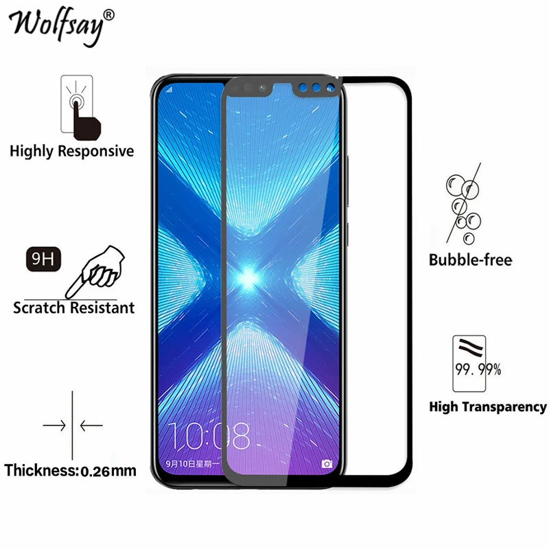 Защитное стекло Wolfsay закаленное для Huawei Honor 8X 1 шт.|Защитные стёкла и плёнки
