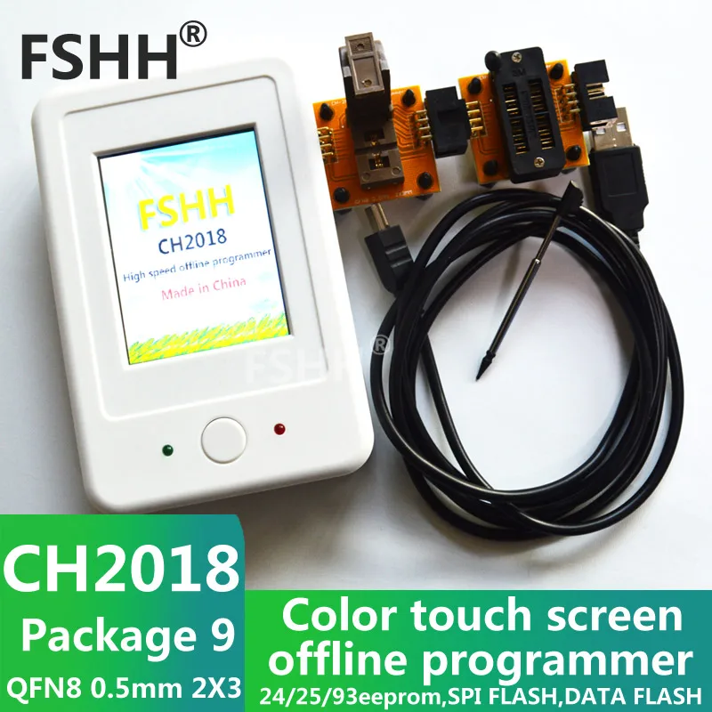 CH2018 цветной экран автономный программатор SPI 24/25/93EEPROM DATA FLASH с 2*3 мм QFN8 DFN WSON MLP