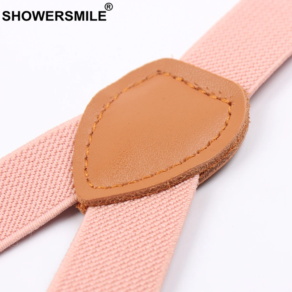 SHOWERSMILE, подтяжки для брюк для женщин, розовые подтяжки, подтяжки для женщин, 3 зажима, Y Back, отрегулируйте, кожаные, милые, повседневные, дамские штаны, ремень