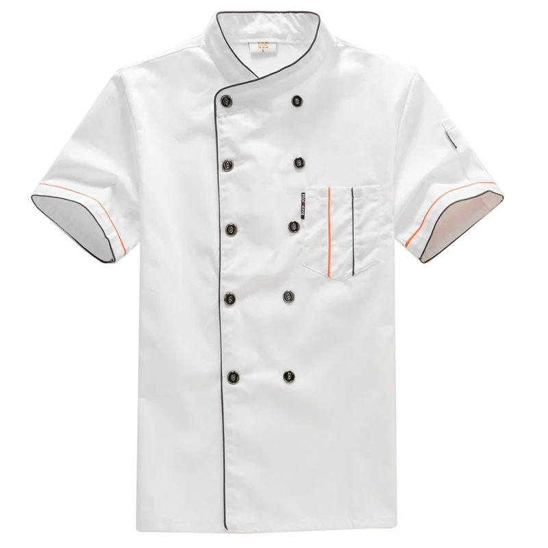 Новый комплект с коротким рукавом для шеф-повара летняя одежда мужчин и женщин