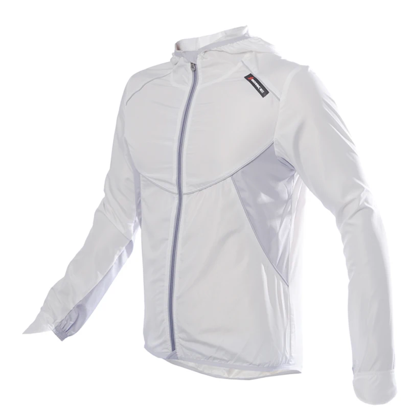 JBK-616A-white KINGBIKE велосипедная куртка с капюшоном для мужчин и женщин, ветрозащитная велосипедная Джерси с длинным рукавом, велосипедная непромокаемая куртка, Спортивная ветрозащитная куртка - Цвет: JBK-616A-white